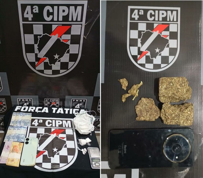 Ilustração da notícia Dois homens são presos com maconha, skunk e cocaína em Chapadão do Sul